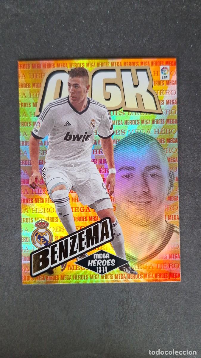 Cromos de f&uacute;tbol: L1 BENZEMA REAL MADRID MEGA HEROES 398 PANINI MEGACRACKS 2013 2014 13 14