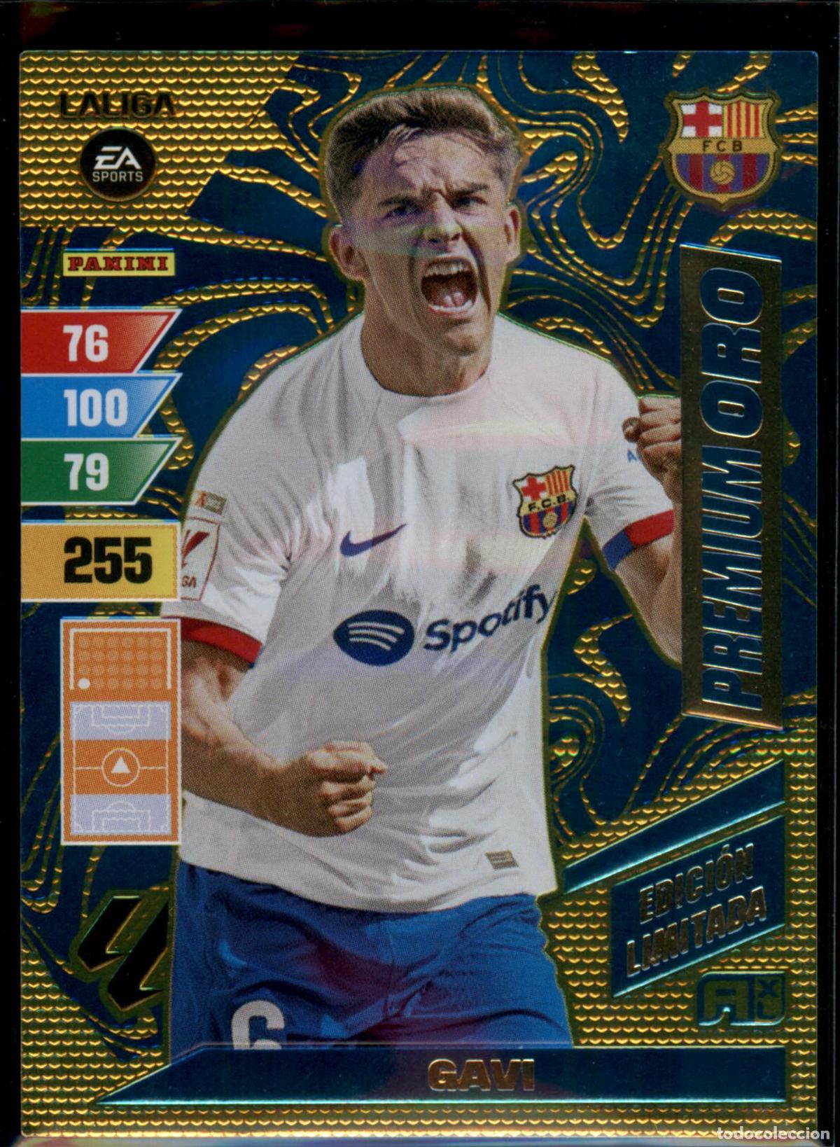 Football Stickers: Gavi Premium Oro Limitada Bar&ccedil;a (Barcelona) LaLiga Santander Adrenalyn XL 2023 2024 Panini 24 25