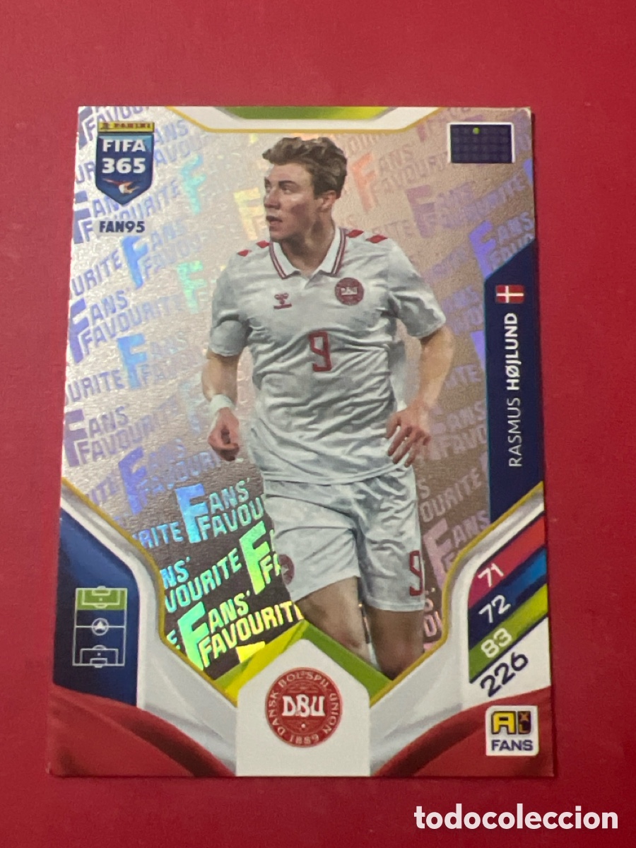 Cromos de Futebol: E1355. FAN95 RASMUS HOJLUND (DINAMARCA) FANS FAVOURITE PANINI ADRENALYN XL FIFA 365 2026 26