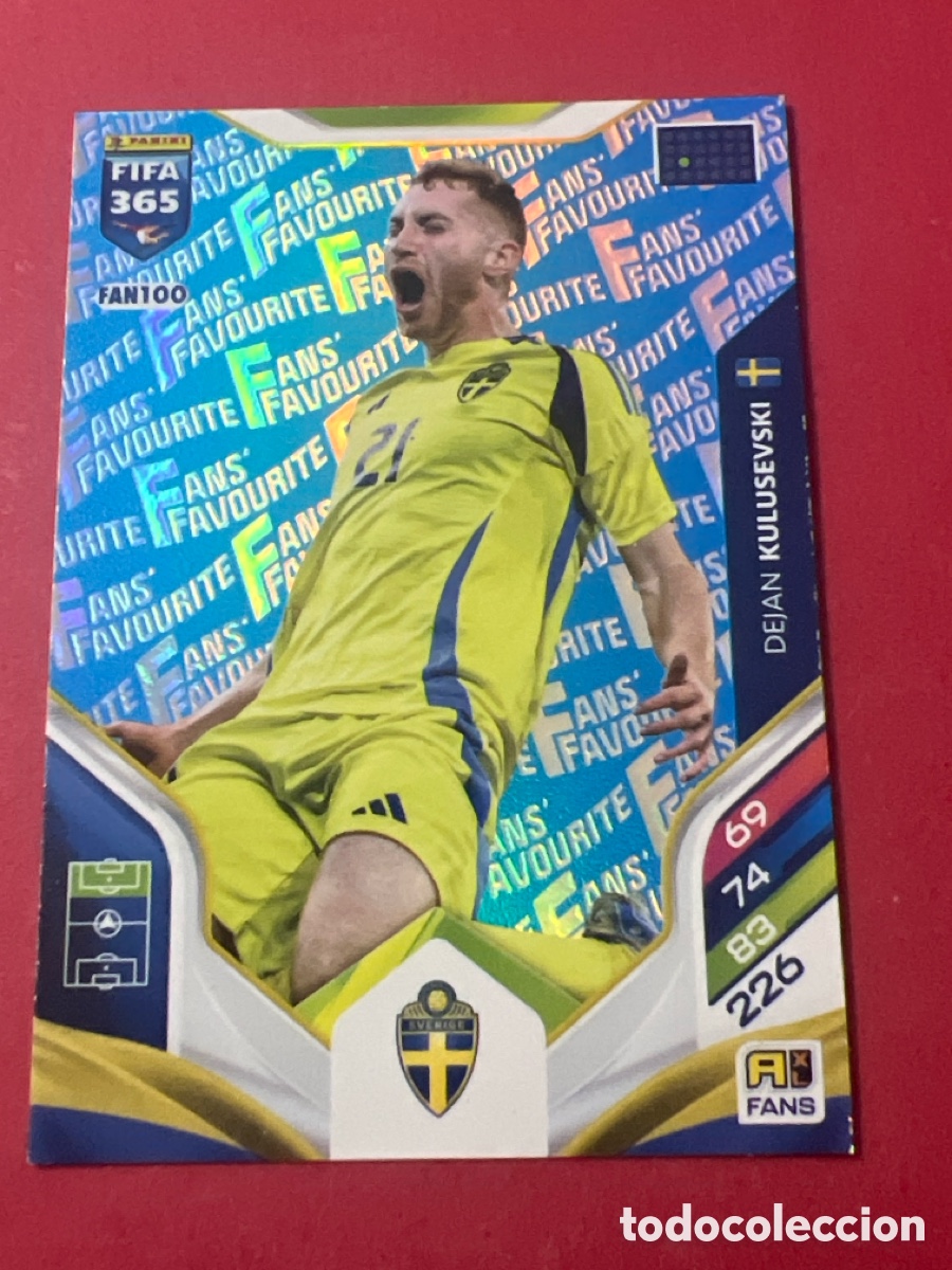 Cromos de f&uacute;tbol: AZUL BLUE PARALELA FAN100 FIFA 365 2026 ADRENALYN XL DEJAN KULUSEVSKI SUECIA FANS' FAVOURITE PANINI