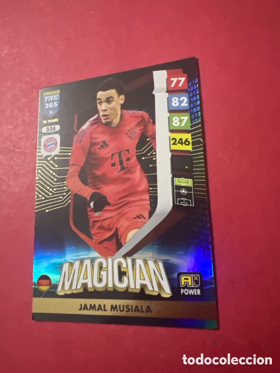 Cromos de f&uacute;tbol: N&deg; 338 Jamal Musiala - Bayer Leverkusen Magician - Adrenalyn Fifa 365 - Panini 2024 - 2025 - 24 - 25