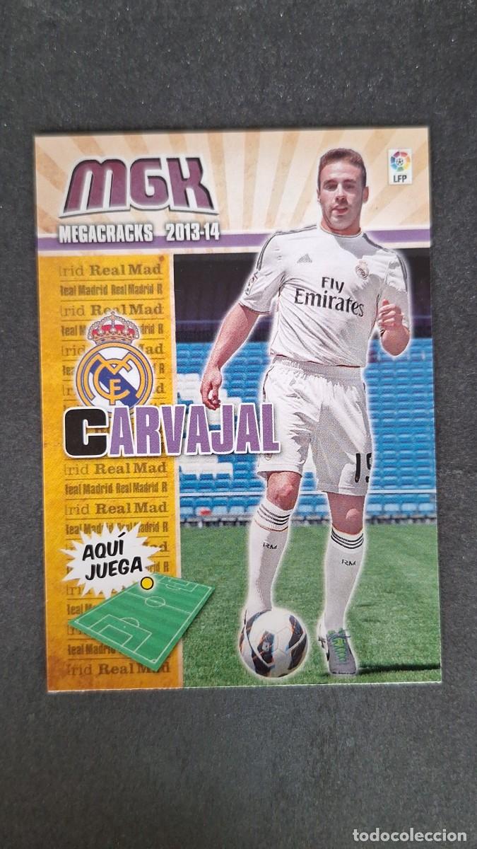 Cromos de f&uacute;tbol: L1 CARVAJAL REAL MADRID NUEVO FICHAJE 450 PANINI MEGACRACKS 2013 2014 13 14