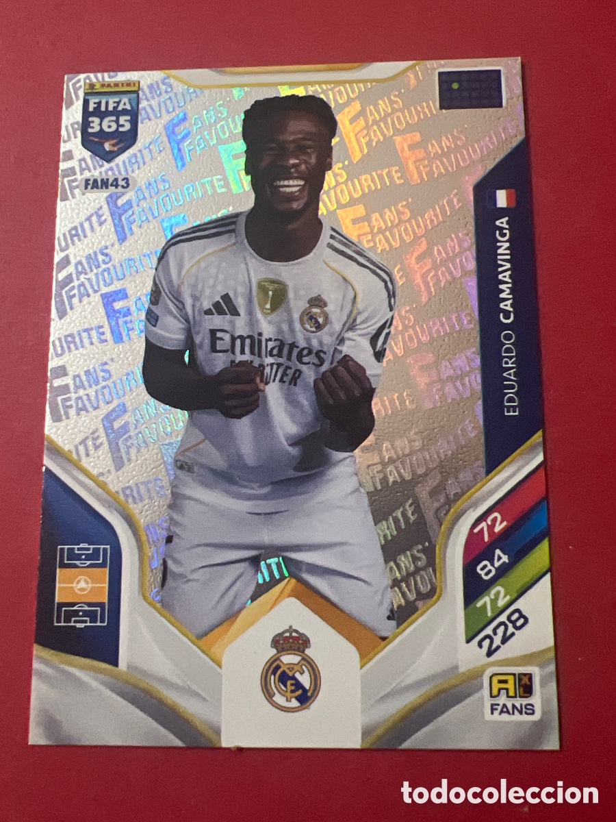 Fu&szlig;ball-Sticker: E1385. FAN43 EDUARDO CAMAVINGA (REAL MADRID) FANS FAVOURITE PANINI ADRENALYN XL FIFA 365 2026 26