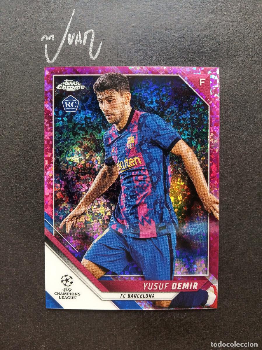 Football Stickers: NUMERADA #/175 ROOKIE YUSUF DEMIR FC BARCELONA AUSTRIA ⚽ TOPPS &reg; CHROME UCC UEFA 2021 2022 21 22