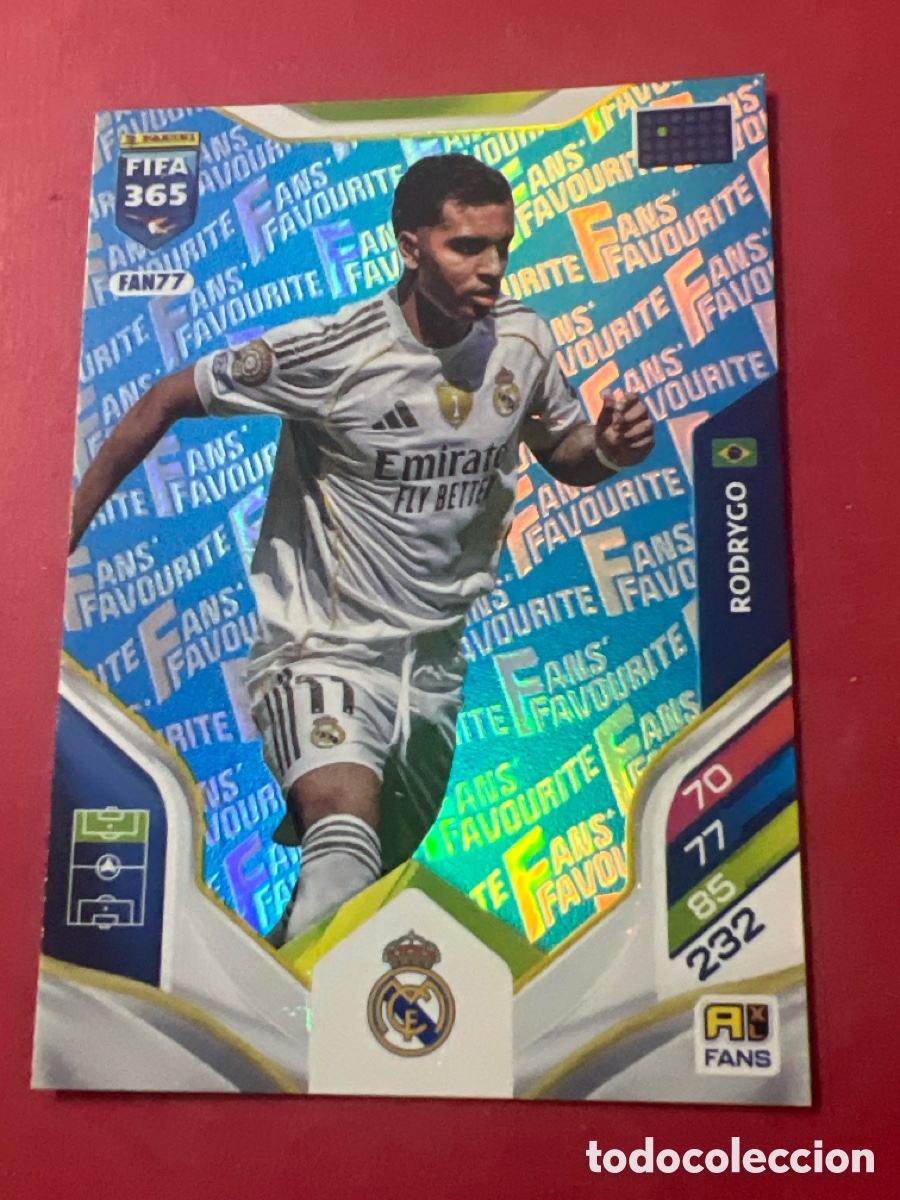 Cromos de f&uacute;tbol: E1400. FAN77 RODRYGO (REAL MADRID) FANS FAVOURITE BLUE AZUL PANINI ADRENALYN XL FIFA 365 2026 26