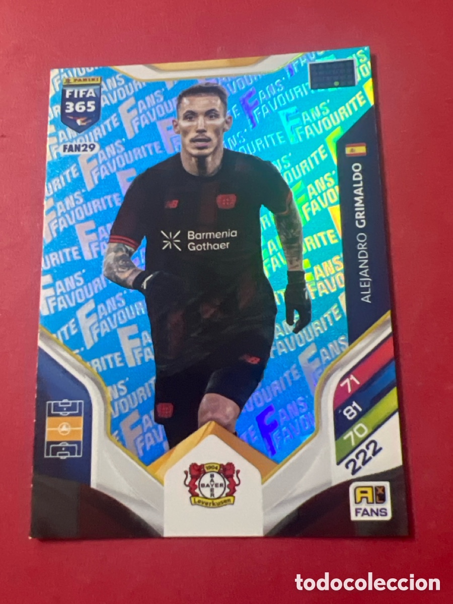 Cromos de f&uacute;tbol: FAN29 GRIMALDO (BAYER LEVERKUSEN) FANS FAVOURITE BLUE AZUL PANINI ADRENALYN XL FIFA 365 2026 26