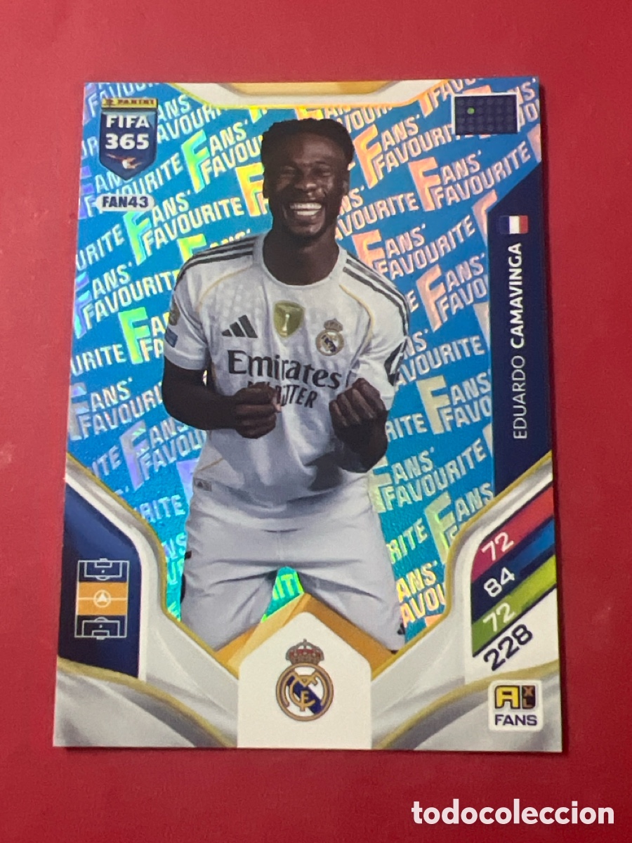 Cromos de f&uacute;tbol: E1407. Camavinga N&ordm; FAN43 Real Madrid FC FIFA 365 Adrenalyn XL 2025 2026 Panini 25 26