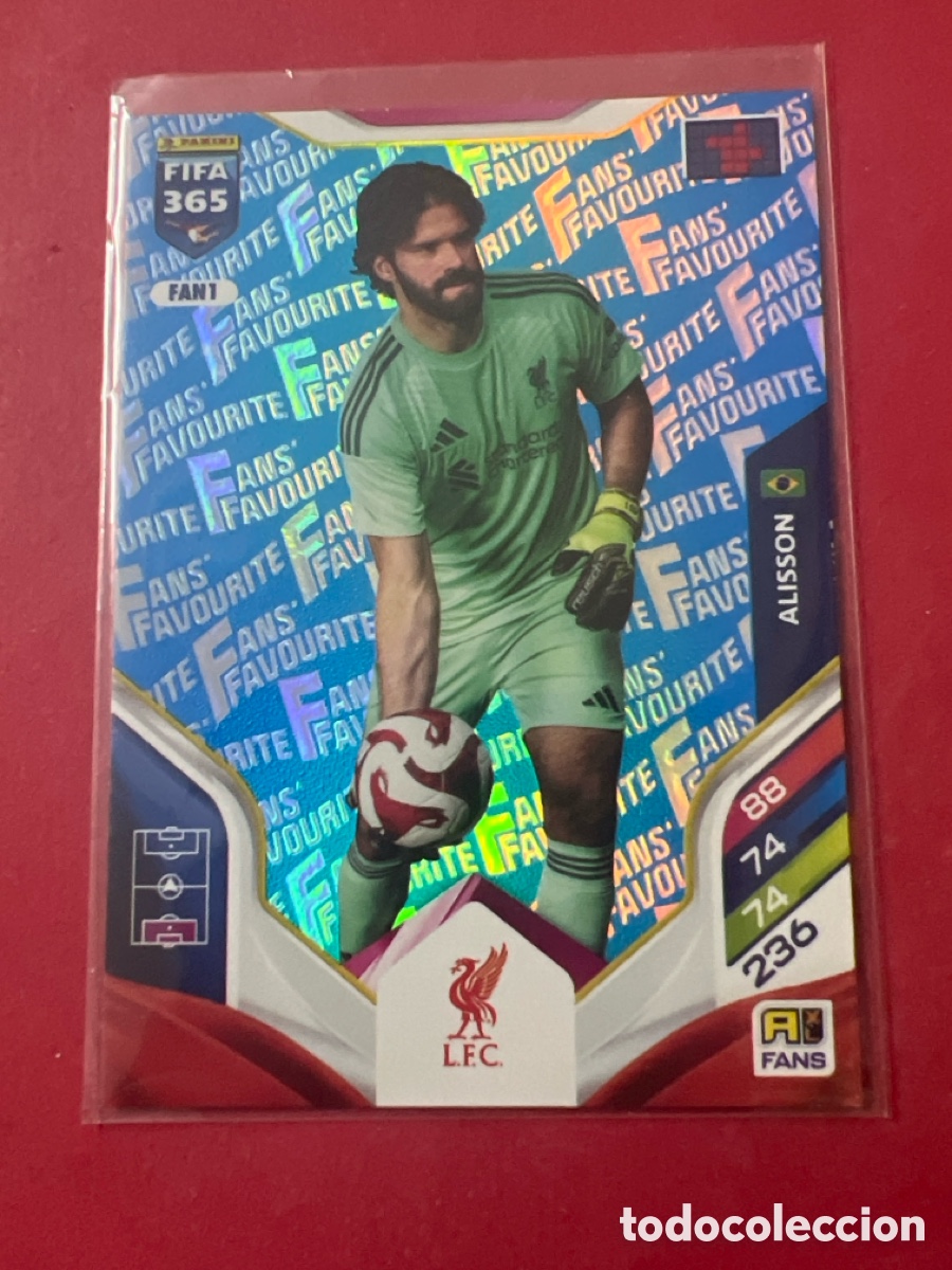 Cromos de f&uacute;tbol: E1412. FAN1 Alisson - Liverpool - Paralela Azul - Blue - Fans - Adrenalyn Fifa 365 2026- Panini 26