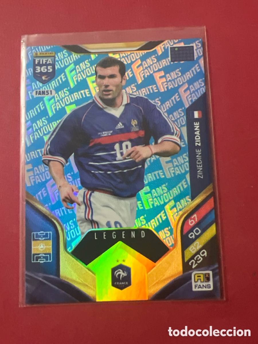 Football Stickers: PARALLEL BLUE Fans' Favorite LEGEND #FAN51 ZINEDINE ZIDANE France PANINI Adrenalyn FIFA 365 WTC 2026