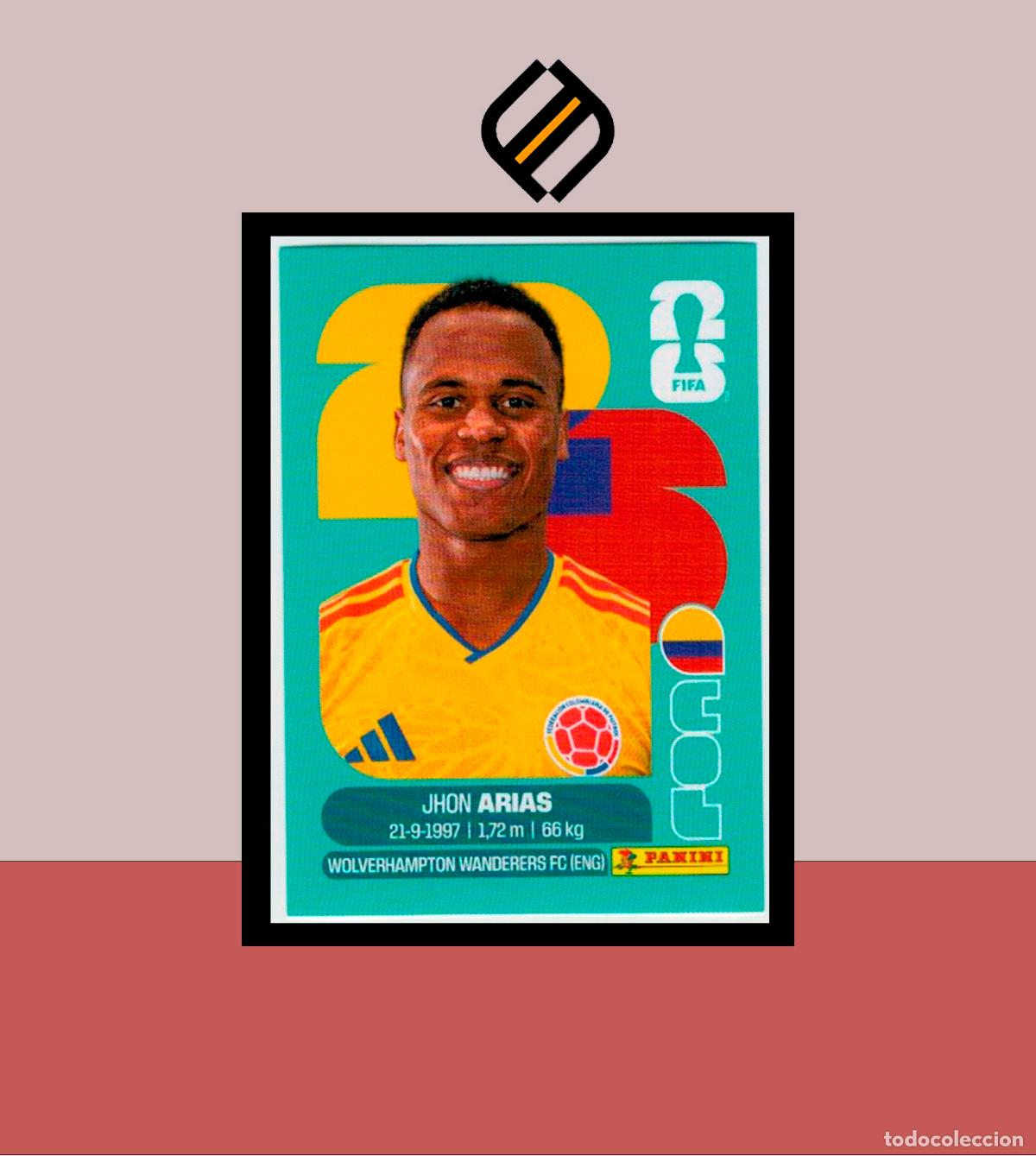 Cromos de f&uacute;tbol: PANINI FIFA CLUB WORLD CUP 2026 26 COL 17 JHON ARIAS COLOMBIA STICKER MUNDIAL MEX CAN USA LIGA
