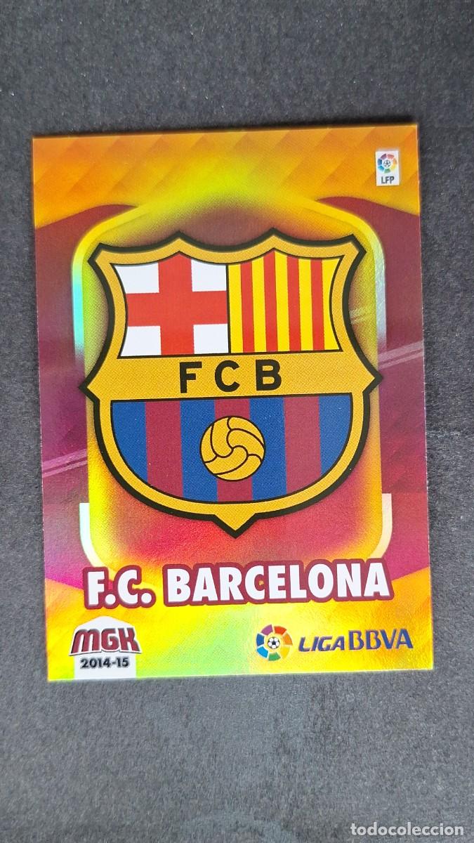 Cromos de f&uacute;tbol: L1 ESCUDO F. C. BARCELONA 55 PANINI MEGACRACKS 2014 2015 14 15