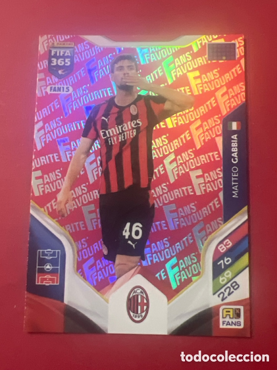 Cromos de f&uacute;tbol: E1419. FAN15 paralela red GABBIA MILAN ADRENALYN FIFA 365 2025 2026 25 26 CARD PANINI TOPPS