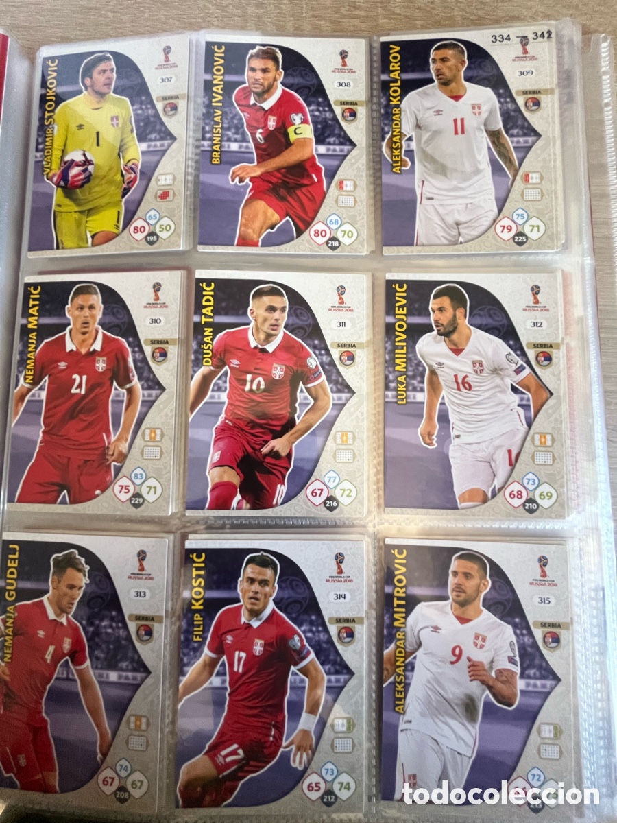 Cromos de Futebol: SERBIA ADRENALYN MUNDIAL FIFA WORLD CUP 2018 18 LOTE B&Aacute;SICO COMPLETO