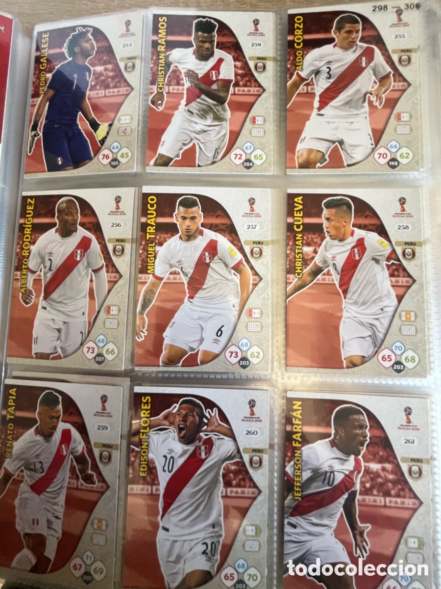 Cromos de Futebol: PER&Uacute; ADRENALYN MUNDIAL FIFA WORLD CUP 2018 18 LOTE B&Aacute;SICO COMPLETO