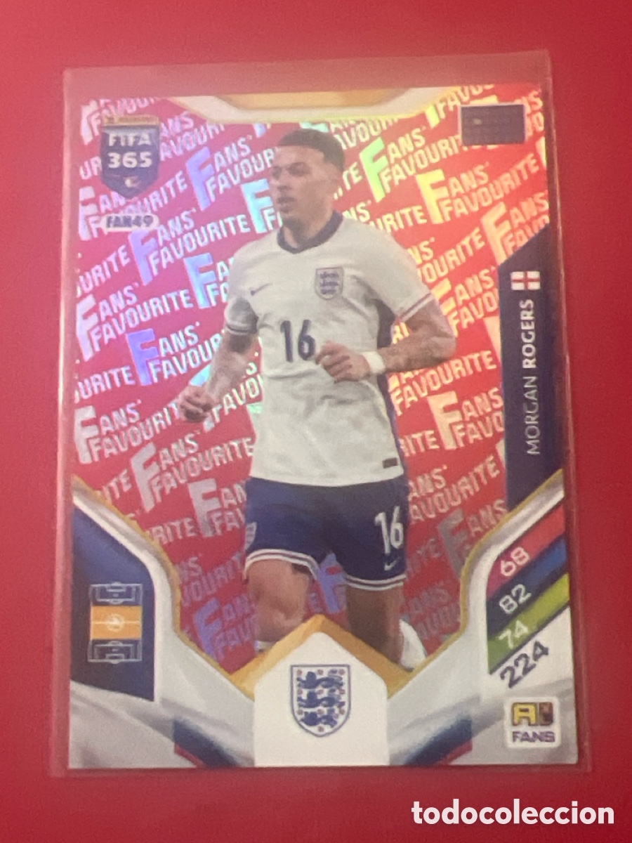 Cromos de f&uacute;tbol: E1423. ADRENALYN XL FIFA 365 2026 CARD RED PARALELA FANS FAVOURITE ROGERS INGLATERRA # FAN49 PANINI