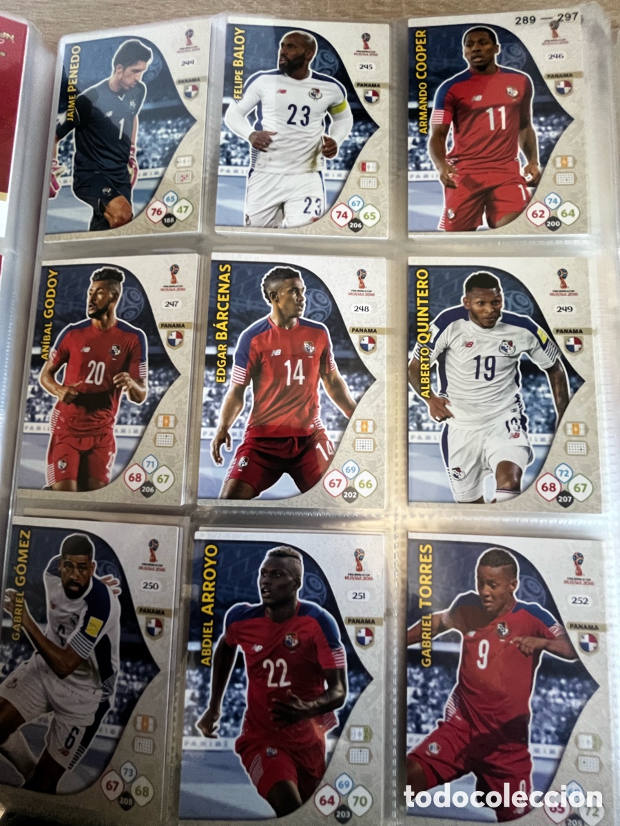 Cromos de f&uacute;tbol: PANAM&Aacute; ADRENALYN MUNDIAL FIFA WORLD CUP 2018 18 LOTE B&Aacute;SICO COMPLETO
