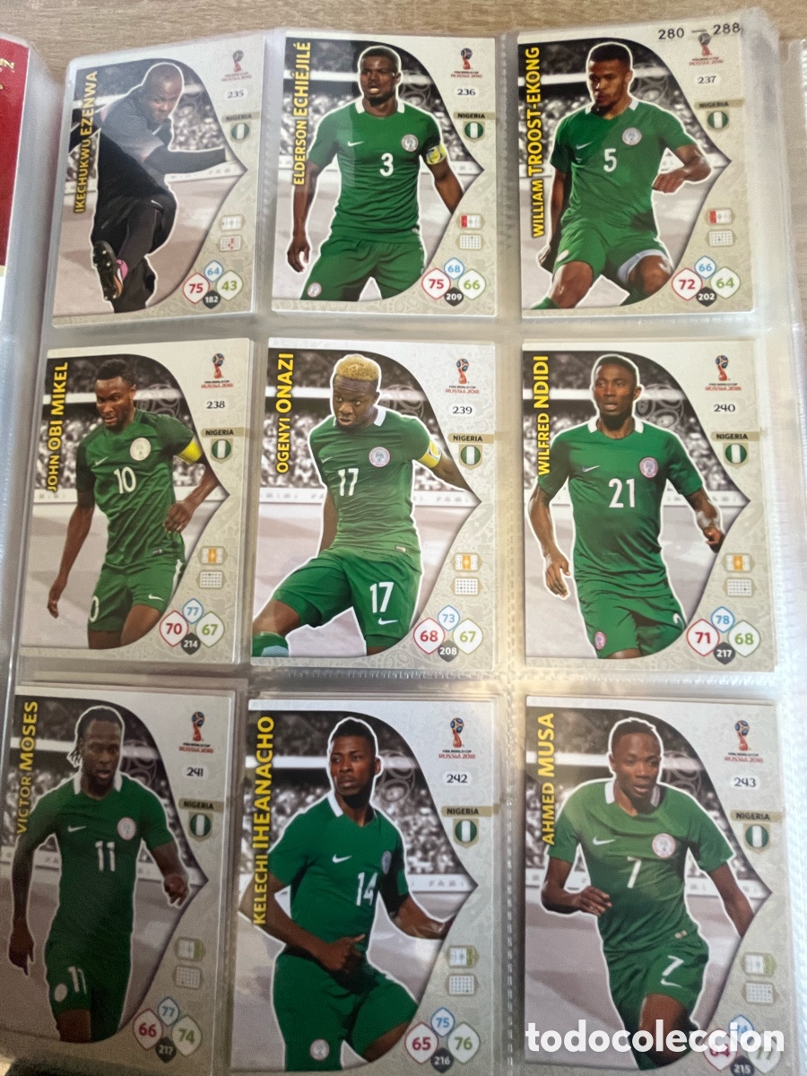 Cromos de f&uacute;tbol: NIGERIA ADRENALYN MUNDIAL FIFA WORLD CUP 2018 18 LOTE B&Aacute;SICO COMPLETO