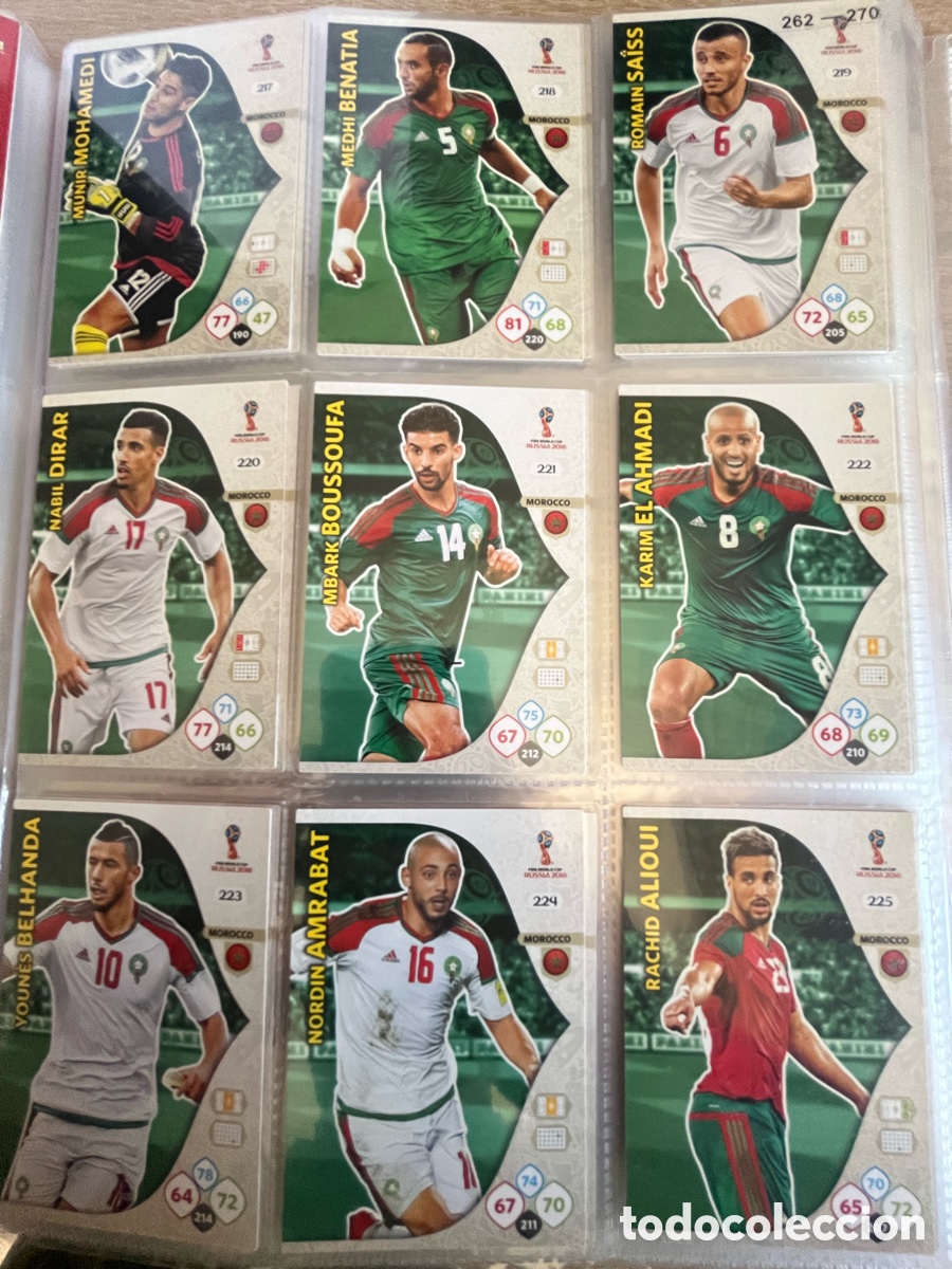 Cromos de f&uacute;tbol: MARRUECOS ADRENALYN MUNDIAL FIFA WORLD CUP 2018 18 LOTE B&Aacute;SICO COMPLETO