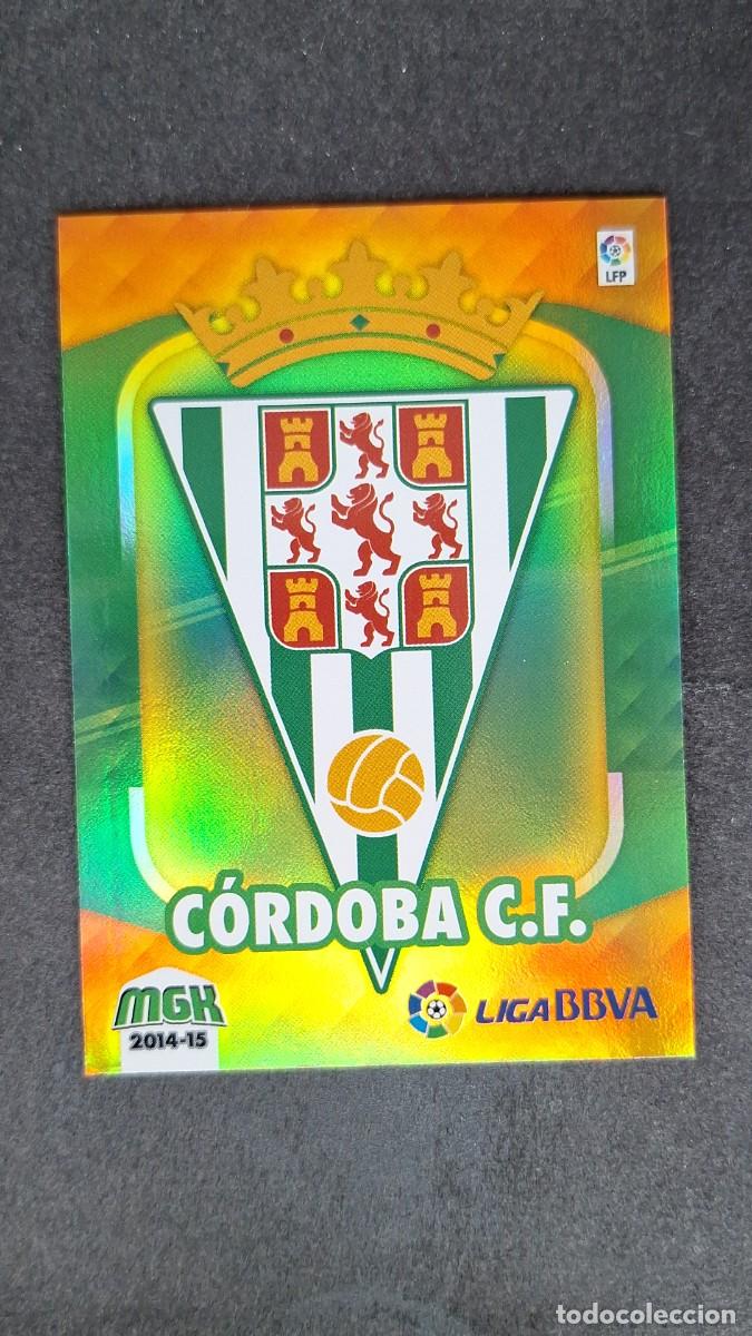 Cromos de f&uacute;tbol: L1 ESCUDO CORDOBA C. F. 91 PANINI MEGACRACKS 2014 2015 14 15