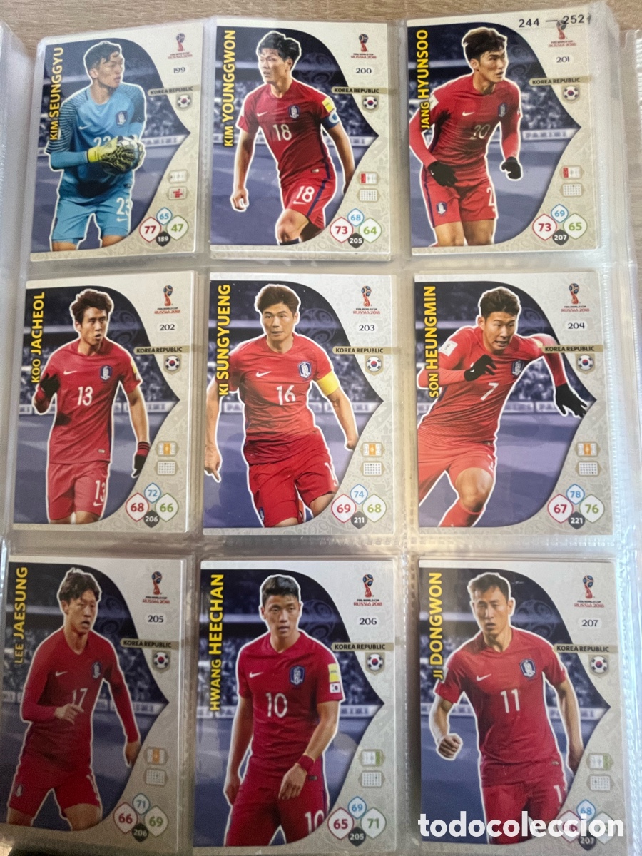 Cromos de f&uacute;tbol: REP&Uacute;BLICA DE KOREA ADRENALYN MUNDIAL FIFA WORLD CUP 2018 18 LOTE B&Aacute;SICO COMPLETO