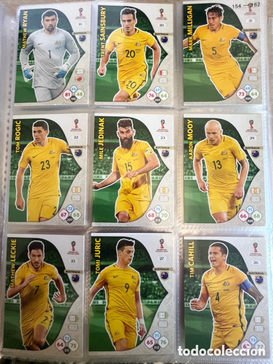 Figurine di Calcio: AUSTRALIA ADRENALYN MUNDIAL FIFA WORLD CUP 2018 18 LOTE B&Aacute;SICO COMPLETO TIM PAYNE