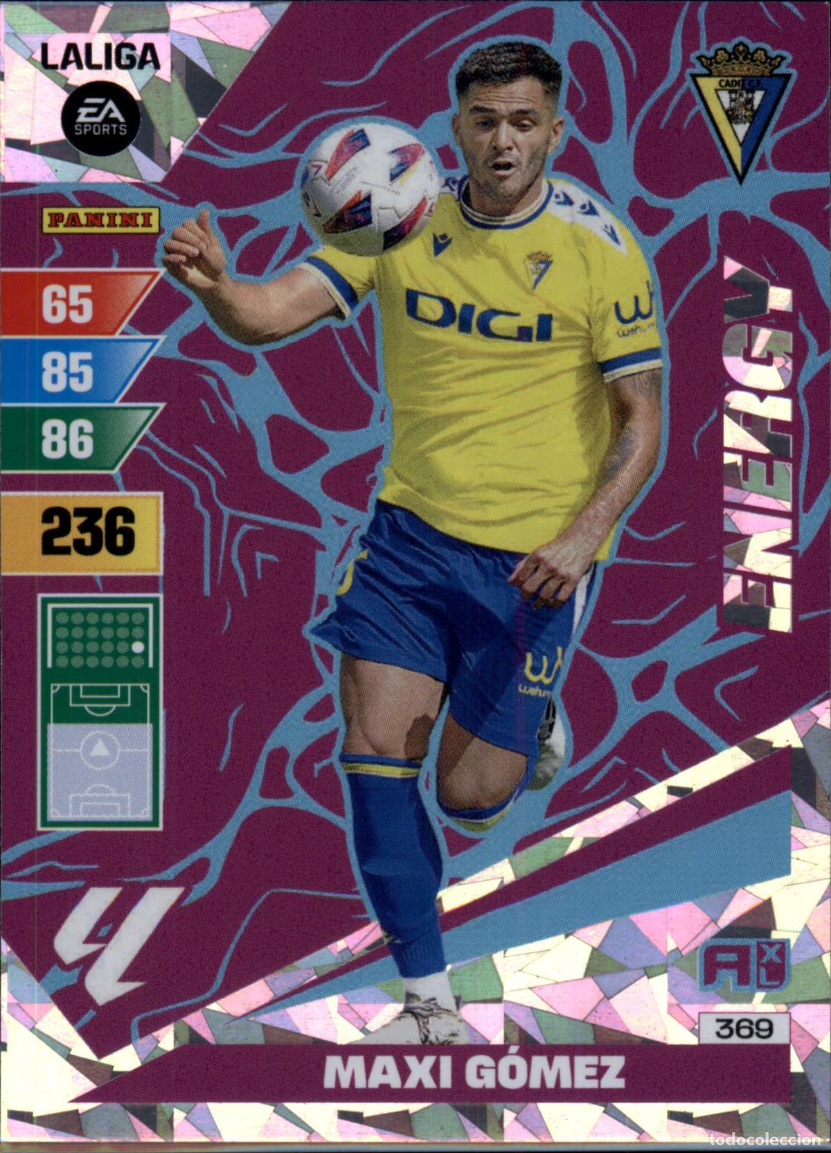 Cromos de f&uacute;tbol: Maxi G&oacute;mez Energy N&ordm; 369 C&aacute;diz CF LaLiga Santander Adrenalyn XL 2023 2024 Panini 24 25