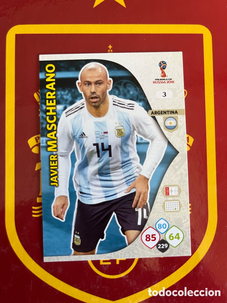 Cromos de f&uacute;tbol: 3 MASCHERANO ADRENALYN MUNDIAL FIFA WORLD CUP 2018 18 RUSIA ARGENTINA