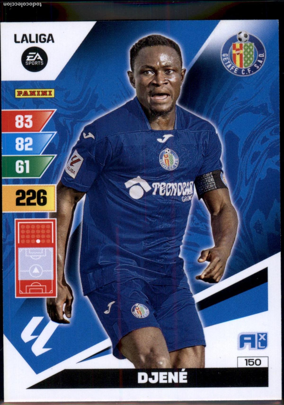 Cromos de f&uacute;tbol: Djen&eacute; N&ordm; 150 Getafe CF LaLiga Santander Adrenalyn XL 2023 2024 Panini 24 25