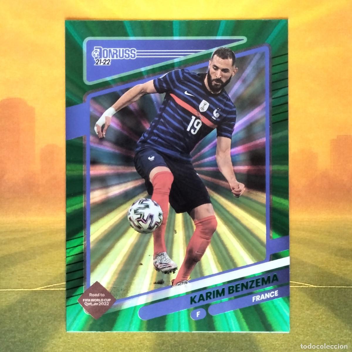 Cromos de Futebol: #64 Benzema Holo Green Laser | Francia | 2021 2022 Panini Donruss Road to Qatar