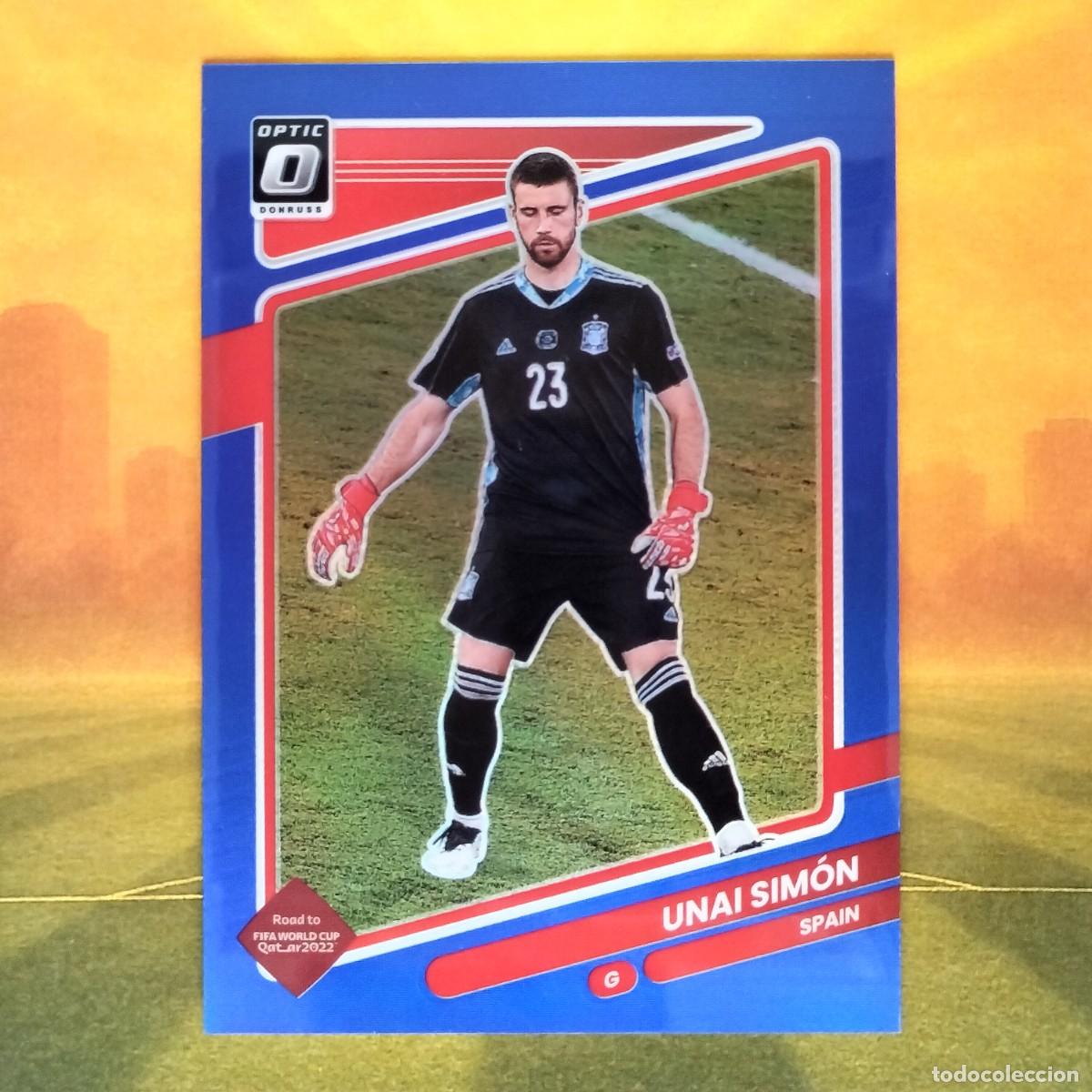 Figurine di Calcio: #130 Unai Simon Optic Blue 2/99 | Espa&ntilde;a | 2021 2022 Panini Donruss Road to Qatar