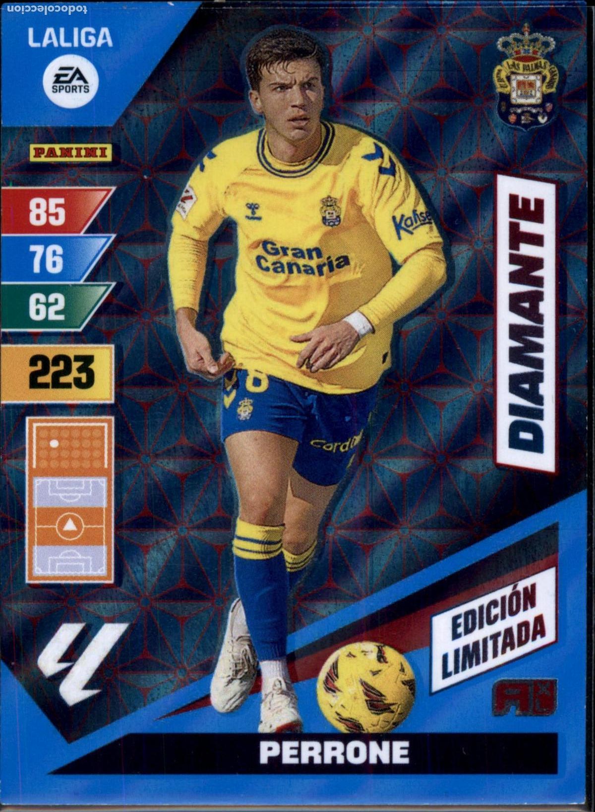 Figurine di Calcio: Perrone Diamante Edici&oacute;n Limitada Las Palmas LaLiga Santander Adrenalyn XL 2023 2024 Panini 24 25