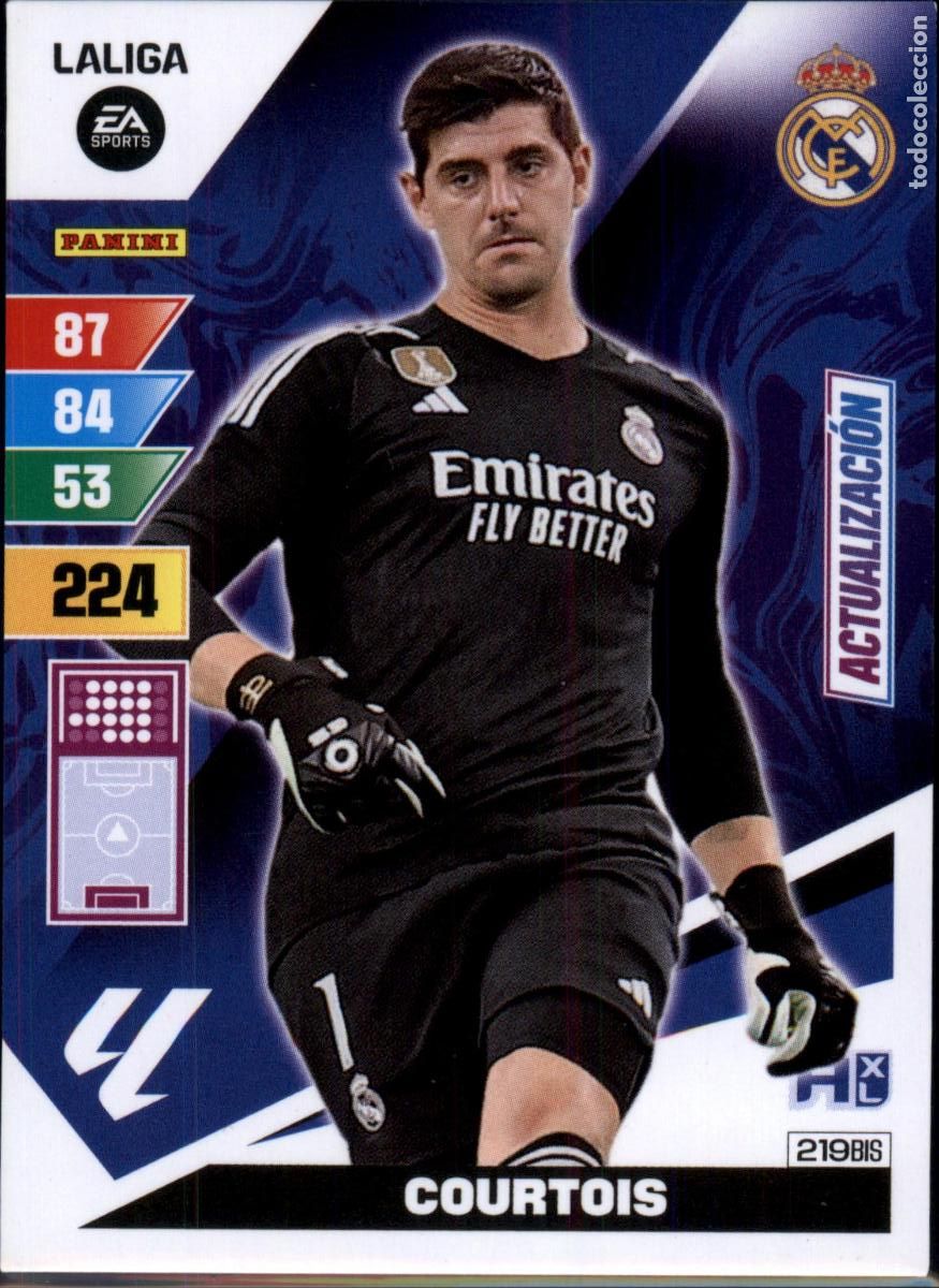 Figurine di Calcio: Courtois Actualizaci&oacute;n N&ordm; 219 Bis Real Madrid LaLiga Santander Adrenalyn XL 2023 2024 Panini 24 25