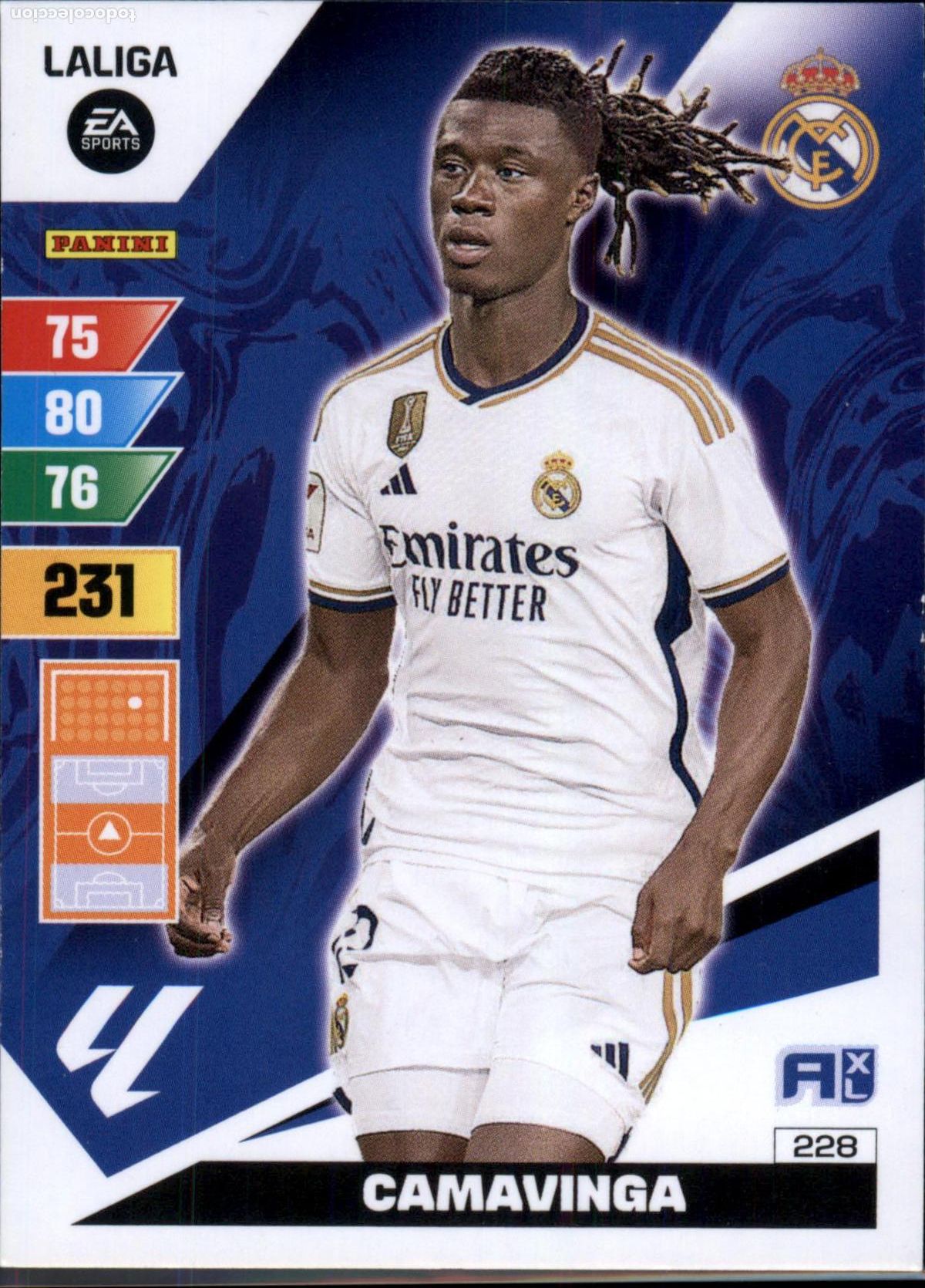 Figurine di Calcio: Camavinga N&ordm; 228 Real Madrid LaLiga Santander Adrenalyn XL 2023 2024 Panini 24 25