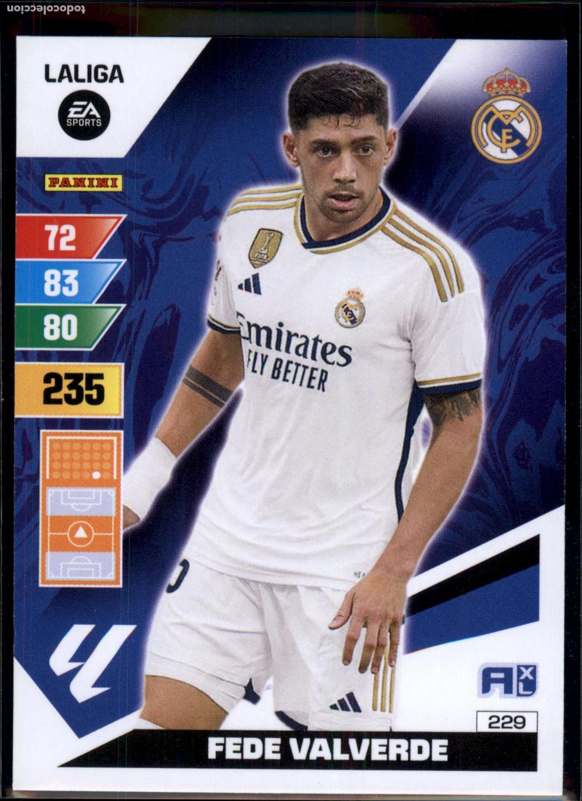 Figurine di Calcio: Fede Valverde N&ordm; 229 Real Madrid LaLiga Santander Adrenalyn XL 2023 2024 Panini 24 25