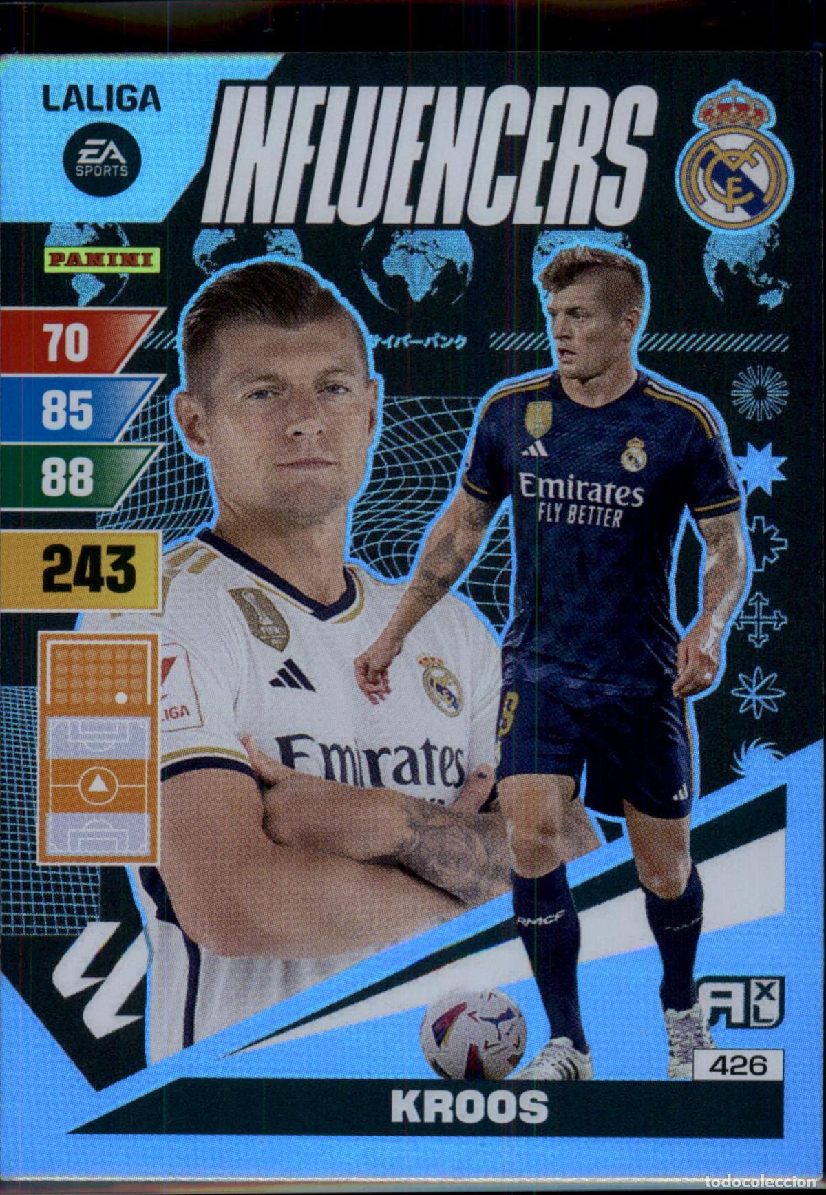Cromos de f&uacute;tbol: Kroos Influencers N&ordm; 426 Real Madrid LaLiga Santander Adrenalyn XL 2023 2024 Panini 24 25