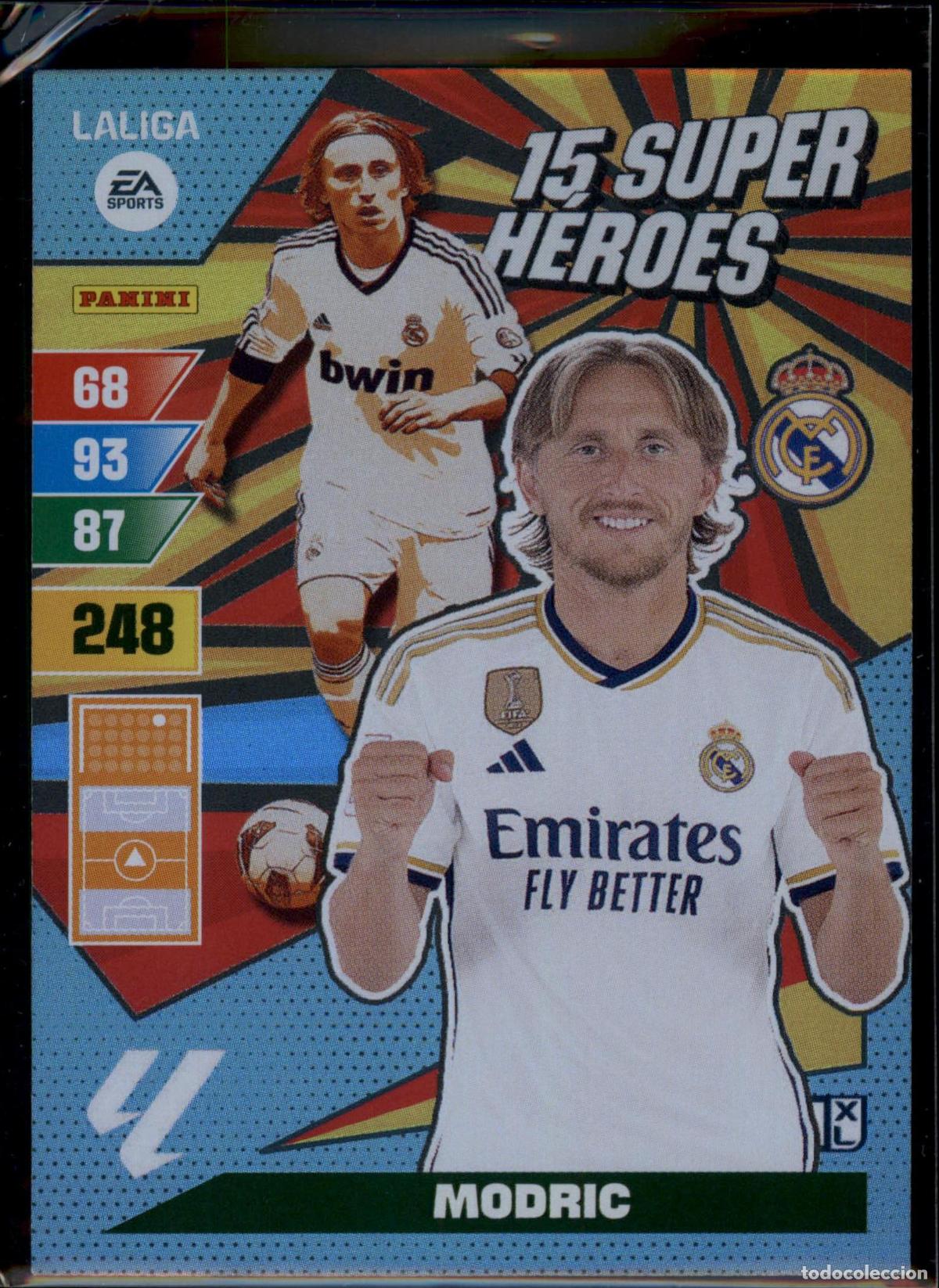 Cromos de f&uacute;tbol: Modric Super H&eacute;roes Real Madrid LaLiga Santander Adrenalyn XL 2023 2024 Panini 24 25