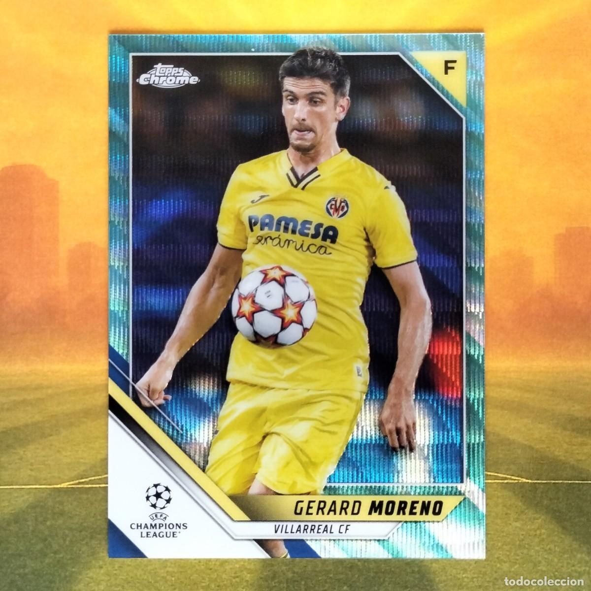 Figurine di Calcio: #23 Gerard Moreno Aqua Wave 69/199 | Villarreal CF | 2021 2022 Topps Chrome UCL