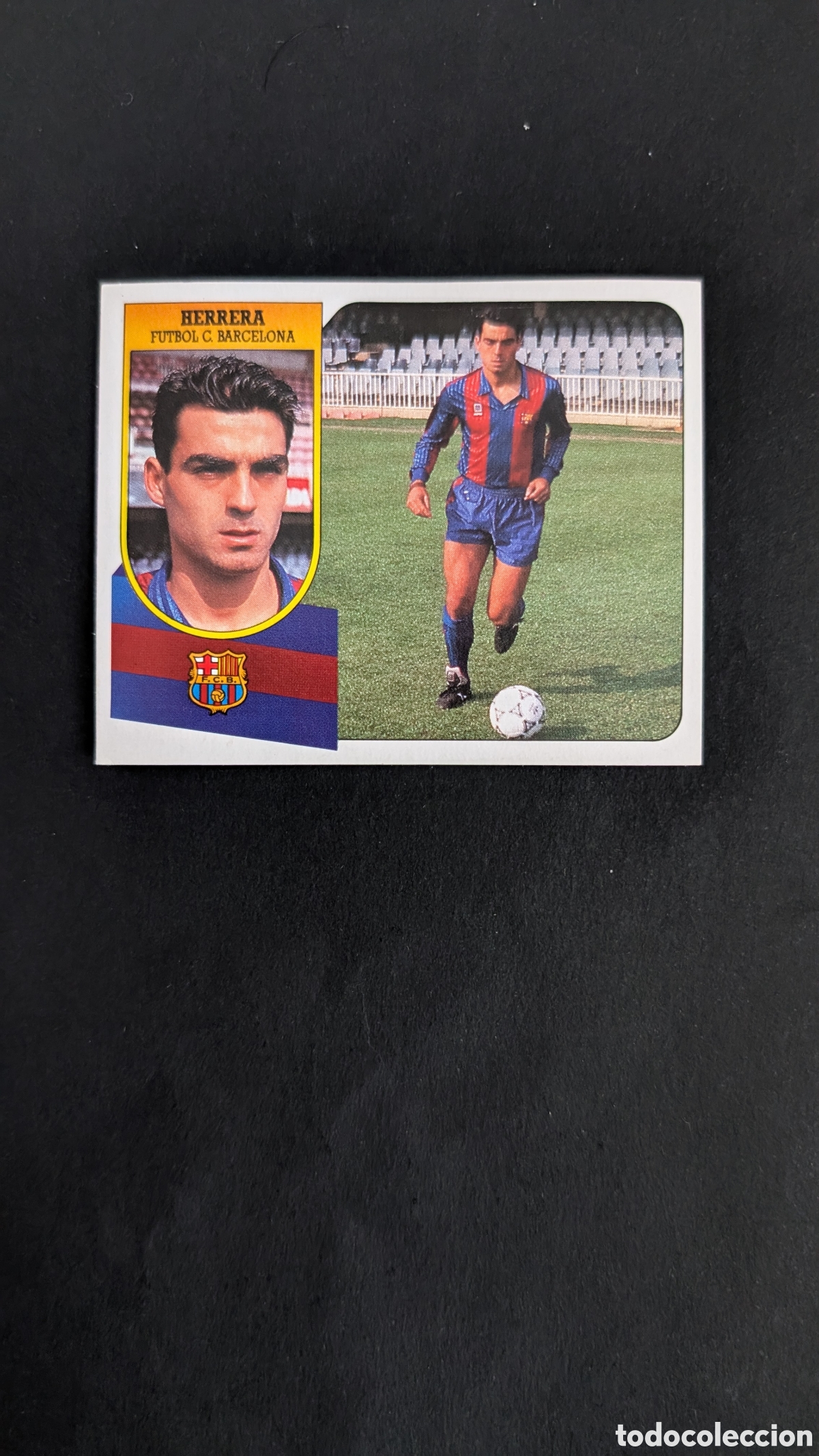 Cromos de f&uacute;tbol: HERRERA BARCELONA BAJA LIGA ESTE 1991/92 91 92 CARTON NUNCA PEGADO SIN PEGAR