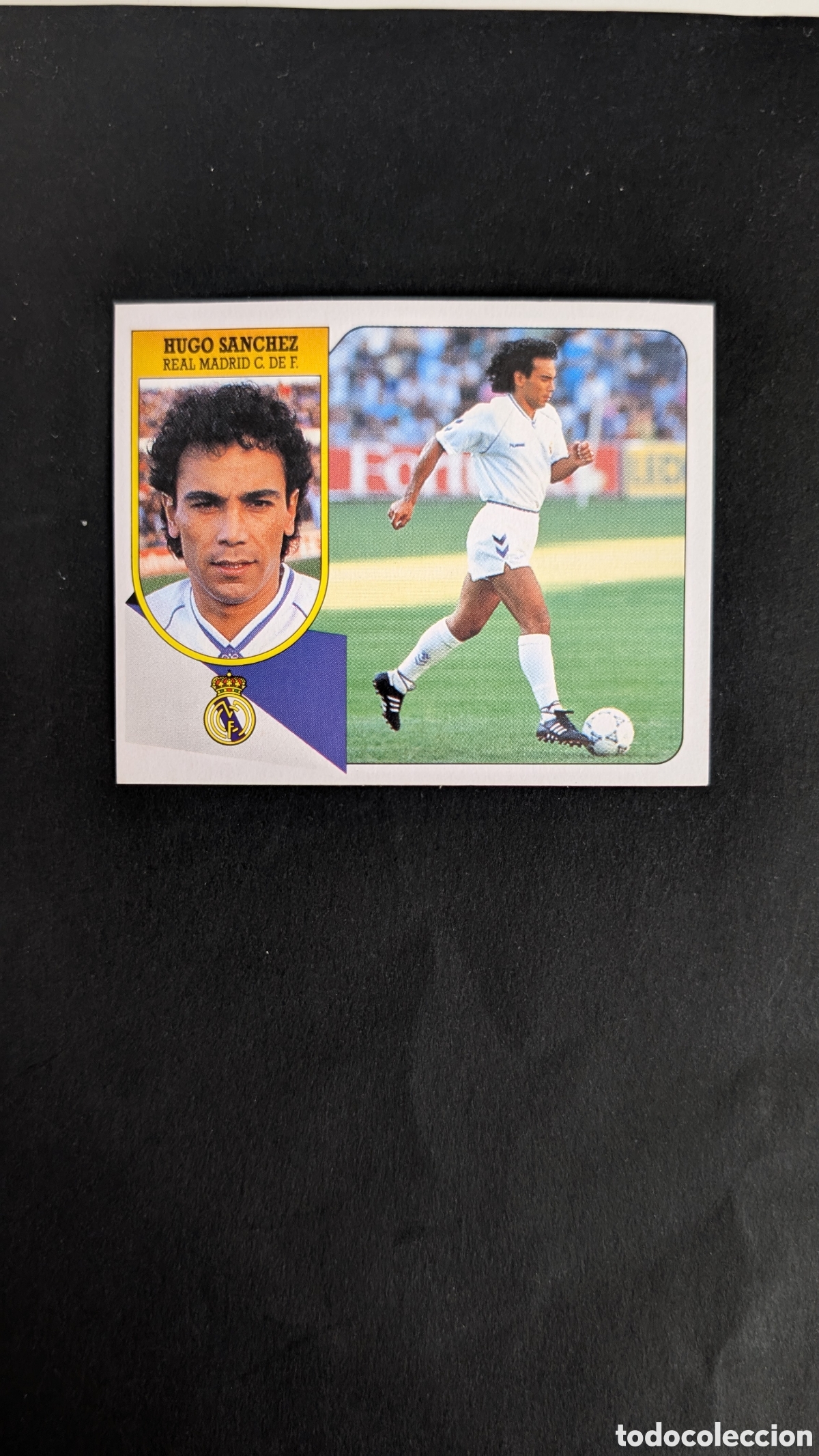 Cromos de f&uacute;tbol: HUGO SANCHEZ REAL MADRID CART&Oacute;N LIGA ESTE 1991/92 91 92 NUNCA PEGADO SIN PEGAR