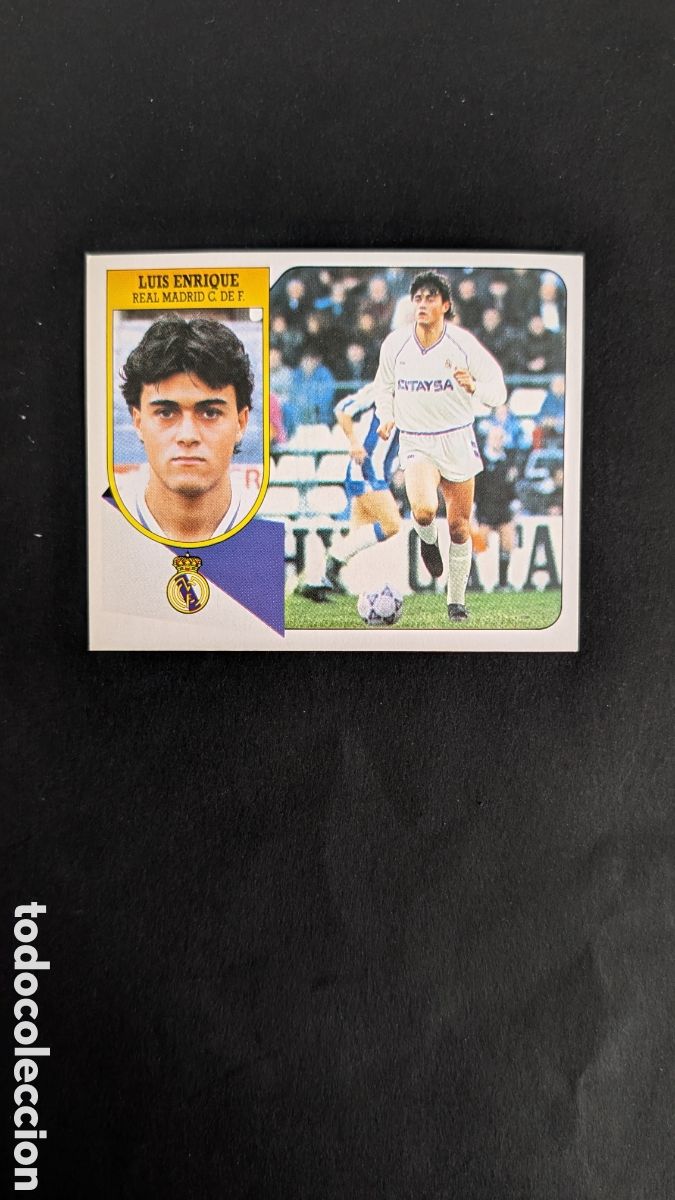 Cromos de Futebol: LUIS ENRIQUE ROOKIE REAL MADRID CART&Oacute;N LIGA ESTE 1991/92 91 92 NUNCA PEGADO SIN PEGAR