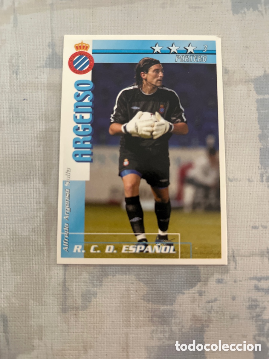 Figurine di Calcio: ARGENSO R.C.D.ESPA&Ntilde;OL F&Uacute;TBOL MATCH TOTAL LIGA 2002-2003 MAGIC BOX INT CARD FUTBOL