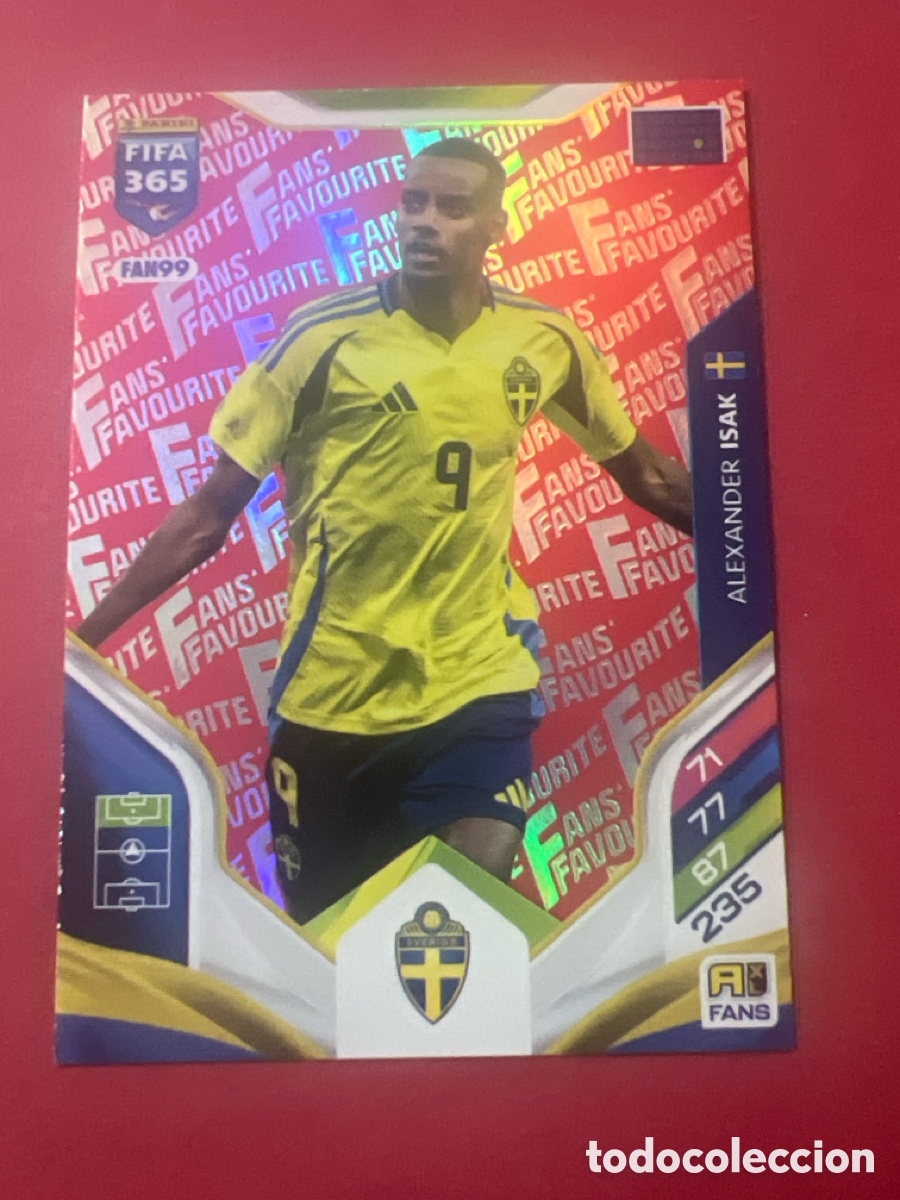 Cromos de f&uacute;tbol: E1460. FAN99 paralela red ISAK SUECIA SWEDEN ADRENALYN 365 2025 2026 25 26 CARD CROMO PANINI TOPPS