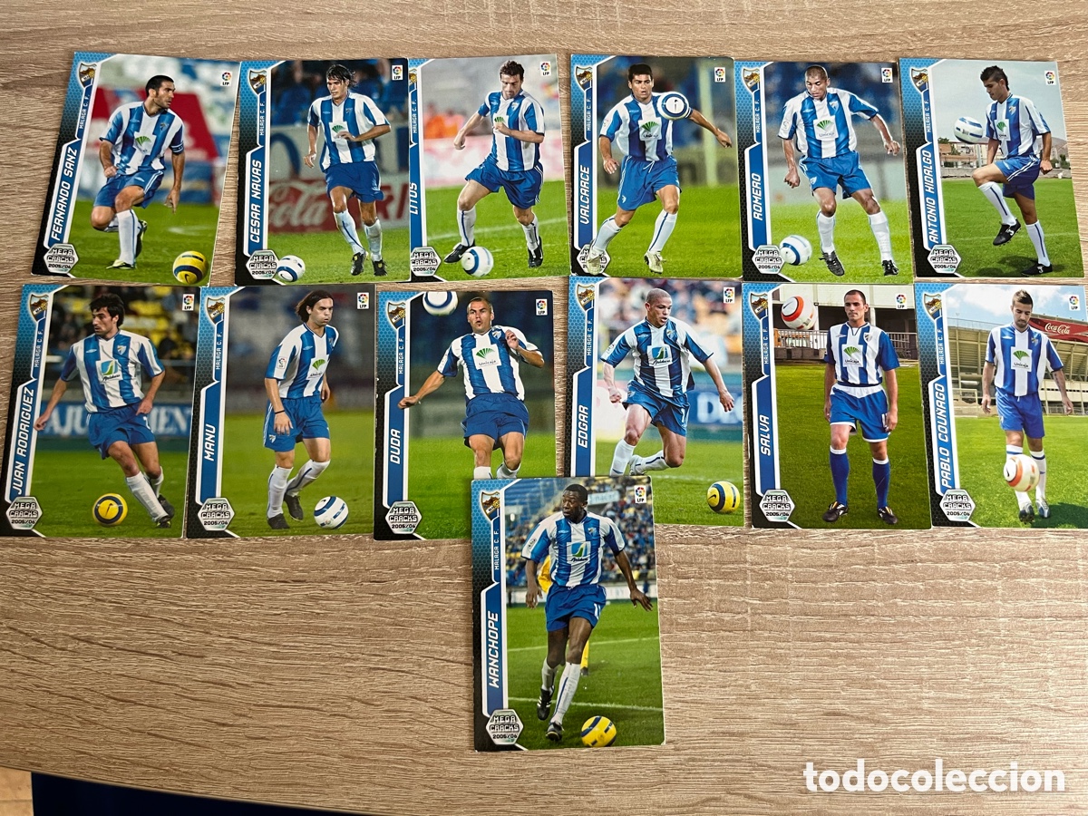 Cromos de f&uacute;tbol: M&Aacute;LAGA MEGACRACKS MGK 2005 2006 05 06 LOTE B&Aacute;SICAS