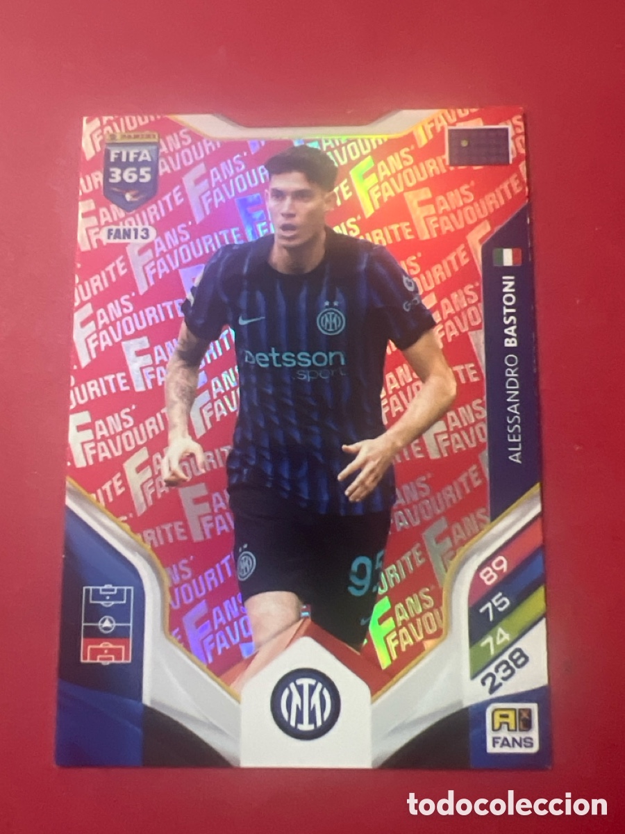 Fu&szlig;ball-Sticker: E1461. CROMO CARD ADRENALYN FIFA 365 2025 2026 25 26 FANS FAVOURITE FAN13 ALESSANDRO BASTONI INTER