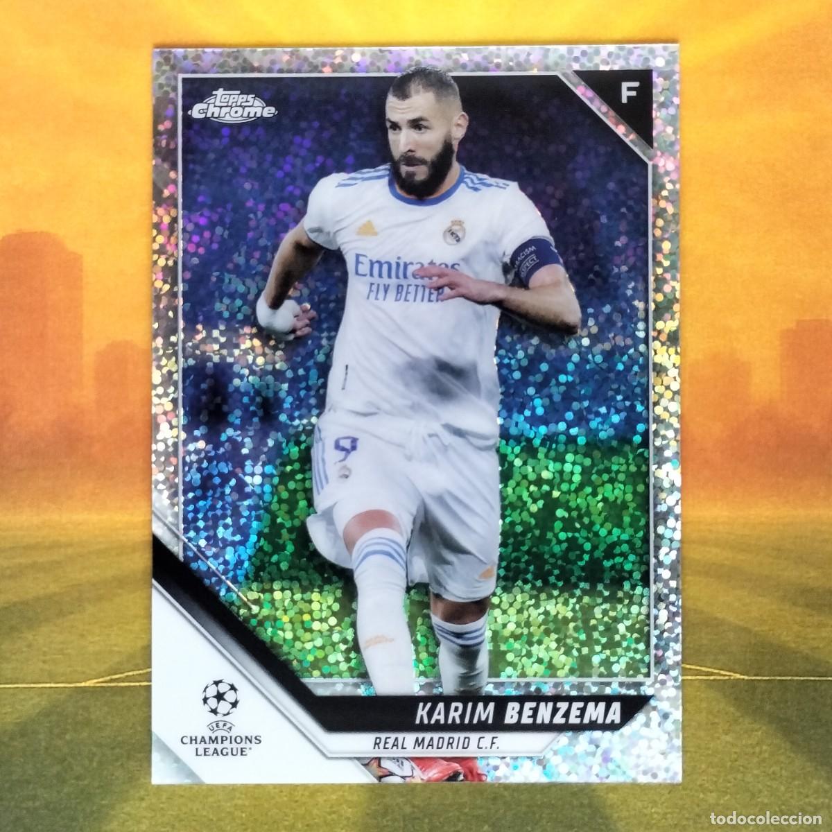 Fu&szlig;ball-Sticker: #79 Karim Benzema Speckle | Real Madrid | 2021 2022 Topps Chrome UCL