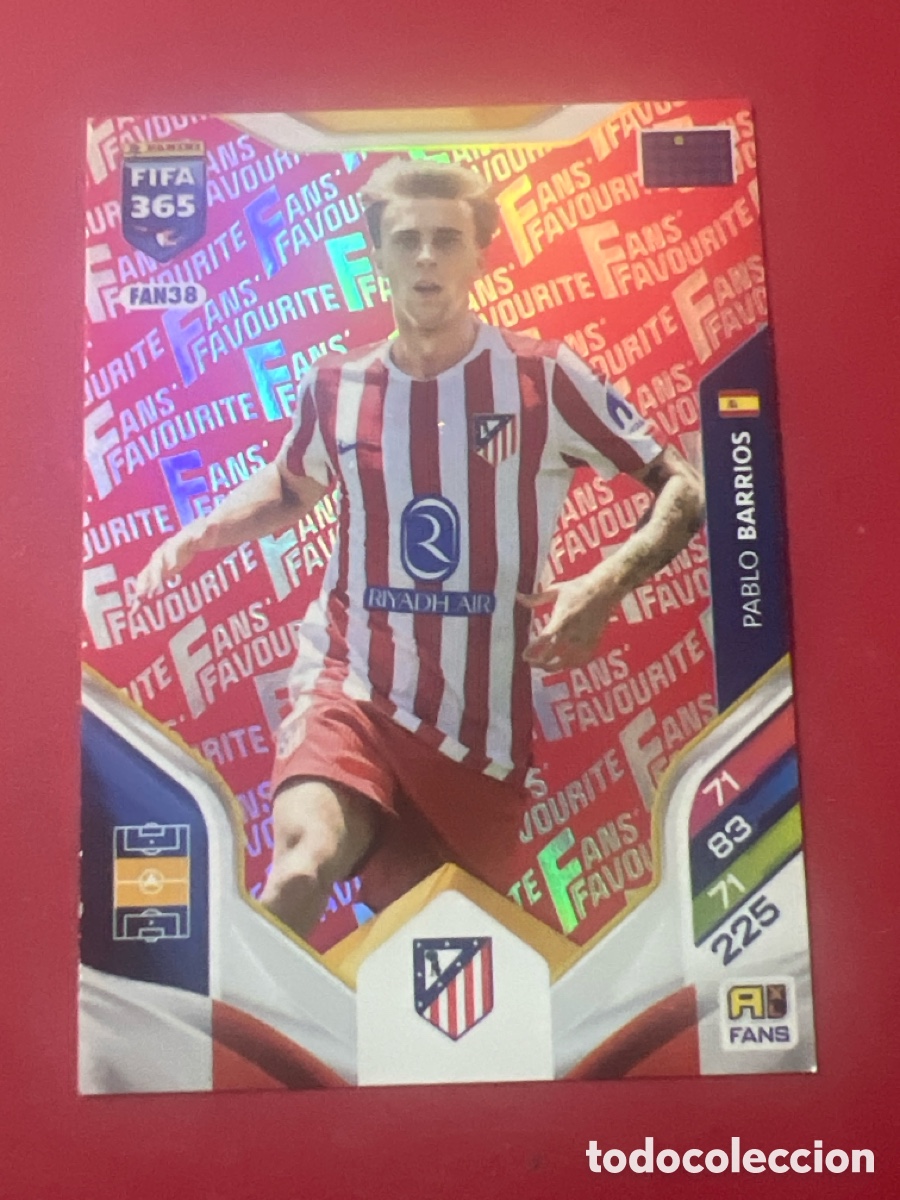 Fu&szlig;ball-Sticker: E1462. CROMO FAN38 PABLO BARRIOS FANS' FAVOURITE ROJO ADRENALYN XL FIFA 365 2025-2026.