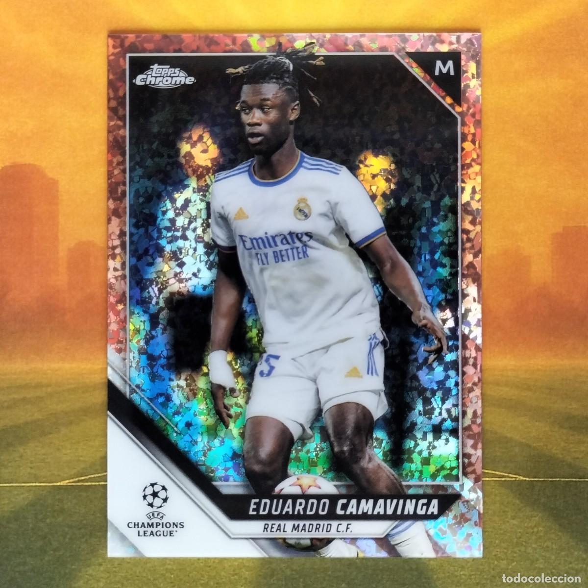 Cromos de f&uacute;tbol: #115 Camavinga Rose Gold Mini Diamond 94/125 | Real Madrid | 2021 2022 Topps Chrome UCL