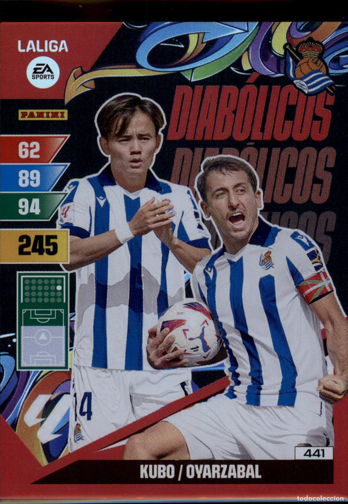 Cromos de f&uacute;tbol: Diab&oacute;licos N&ordm; 441 Real Sociedad Liga Santander Adrenalyn XL 2023 2024 Panini 24 25