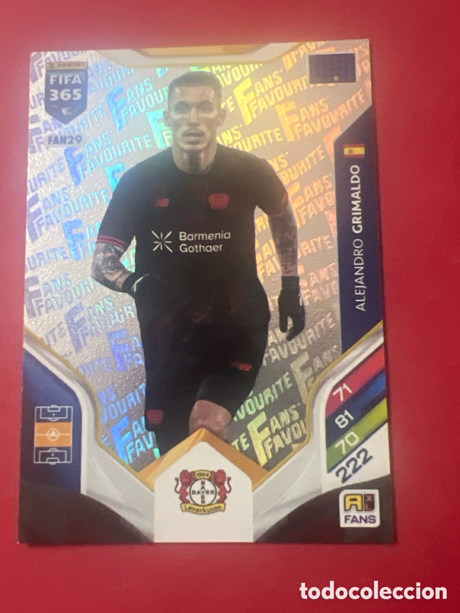 Cromos de f&uacute;tbol: FAN29 ALEJANDRO GRIMALDO (BAYER LEVERKUSEN) FANS FAVOURITE PANINI ADRENALYN XL FIFA 365 2026 26