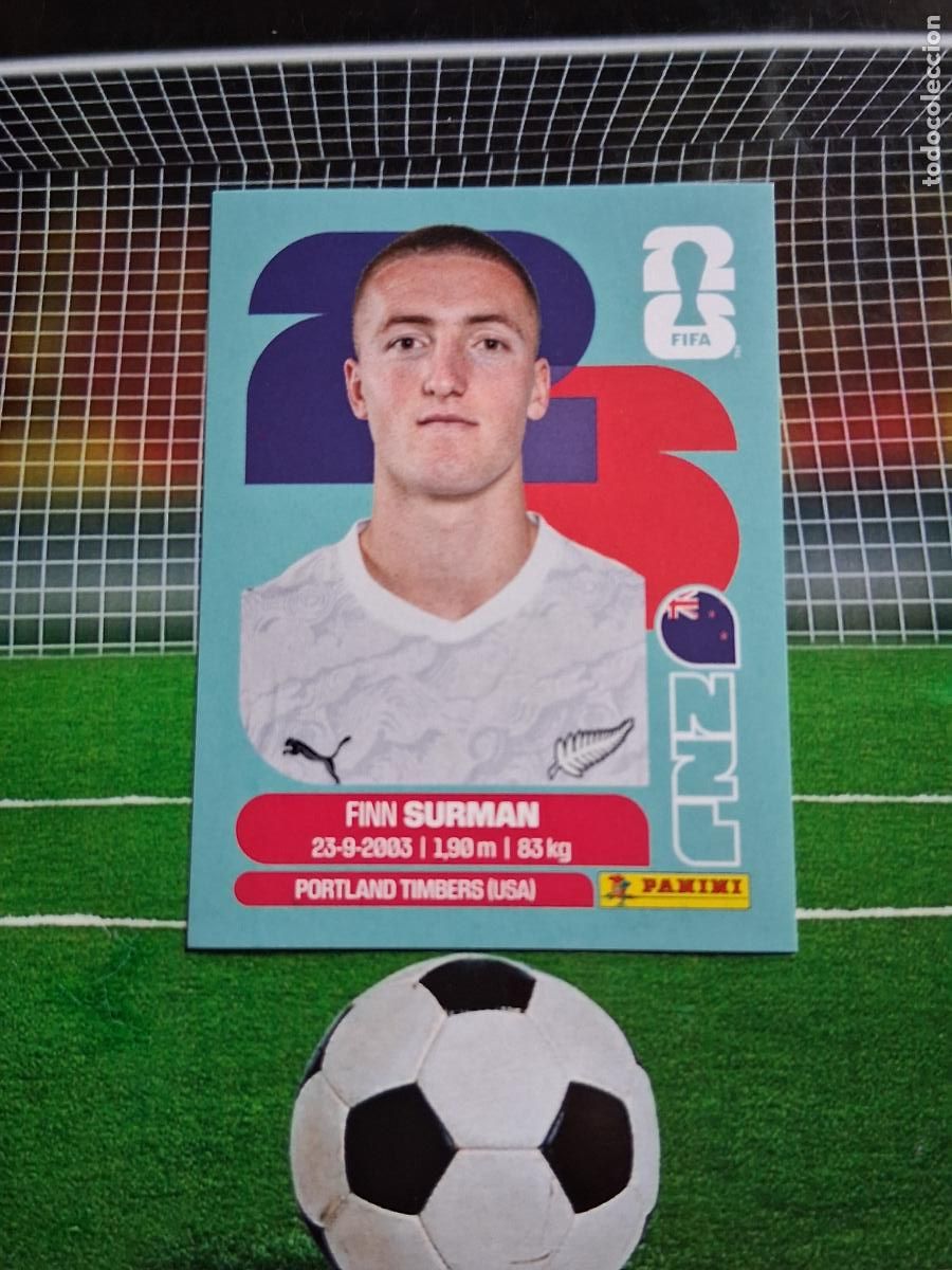 Football Stickers: NZL 9 FINN SURMAN NUEVA ZALANDA CROMO STICKERS FUTBOL MUNDIAL FIFA 2026 MEXICO EEUU CANADA PANINI